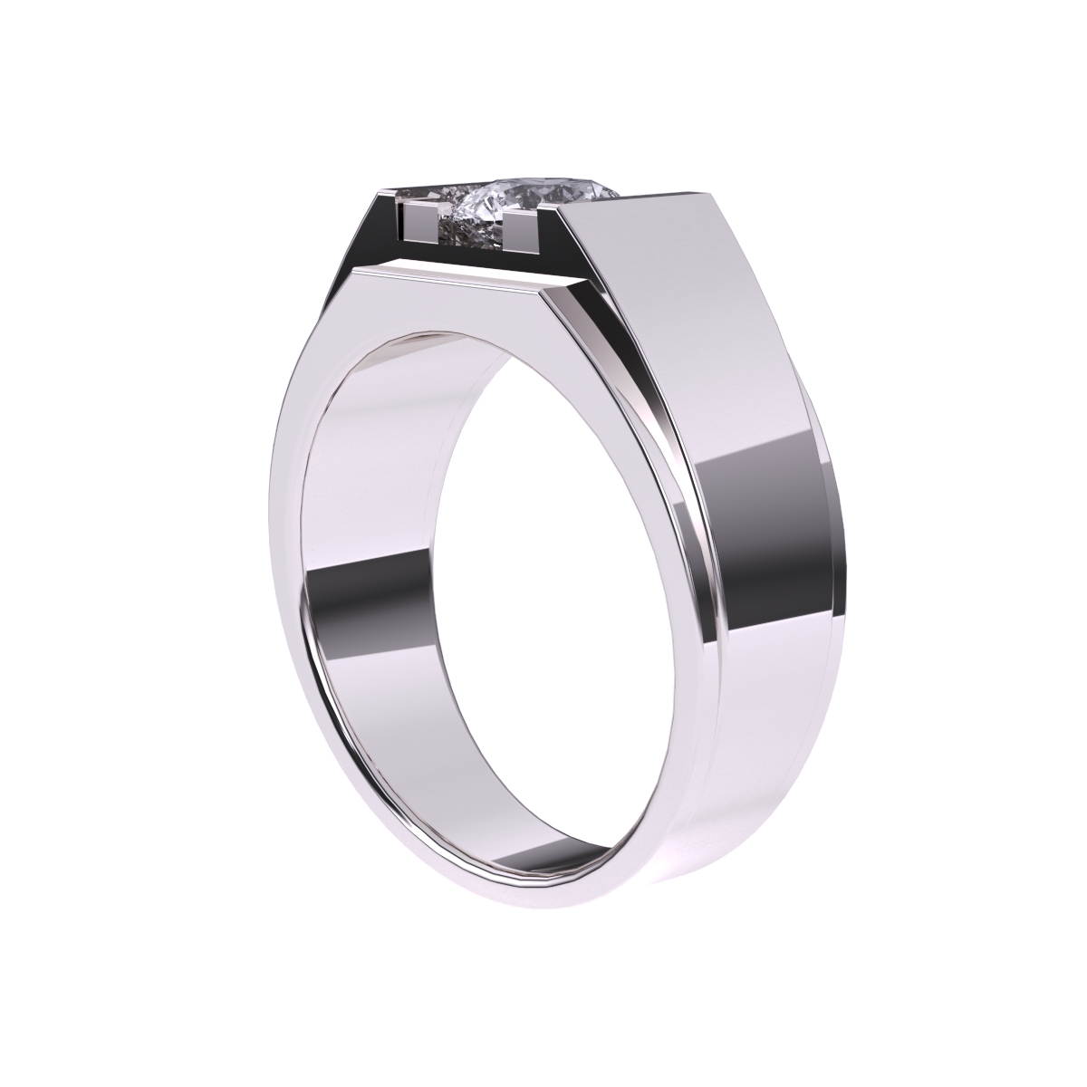 Unique Lab Grown Solitaire Men's Ring